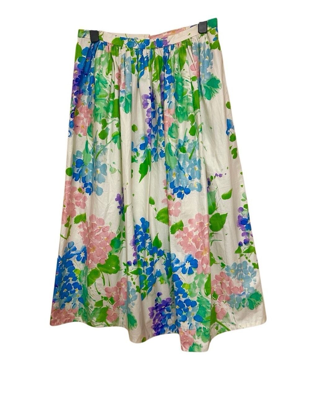 VTG Victor Costa Floral Midi Skirt with Pockets – Hydrangea Watercolor